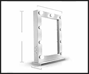 Wall Mount Lighted Makeup Mirror Shape and Size - INS1003